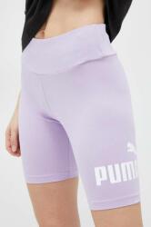 PUMA pantaloni scurți femei, culoarea violet, cu imprimeu, high waist 848347. PPYX-SZD03I_04X