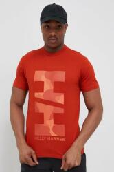Helly Hansen tricou din bumbac culoarea portocaliu, cu imprimeu 53976-001 PPYX-TSM1YY_22X