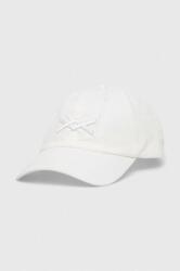 United Colors of Benetton șapcă de baseball din bumbac culoarea alb, neted PPYX-CAM05N_00X