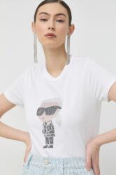 Karl Lagerfeld tricou din bumbac culoarea alb 99KK-TSD0IC_00X