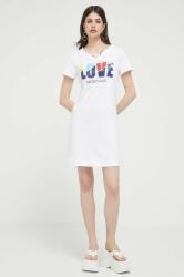Moschino rochie din bumbac culoarea alb, mini, drept PPYX-SUD0ES_00X