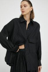 Lovechild camasa femei, culoarea negru, cu guler clasic, relaxed PPYX-KDD0LO_99X