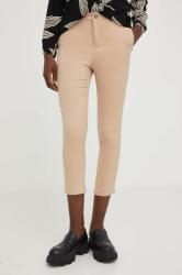 Answear Lab pantaloni femei, culoarea bej, mulata, high waist BBYX-SPD053_80X