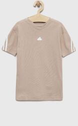 Adidas tricou de bumbac pentru copii U FI 3S culoarea bej, cu imprimeu PPYX-TSK005_08X