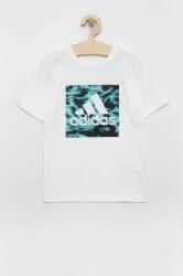 Adidas tricou de bumbac pentru copii culoarea alb, cu imprimeu PPYX-TSB00R_00X
