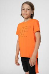 4F tricou copii culoarea portocaliu, cu imprimeu PPYX-TSK0BR_22X