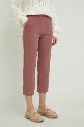 Answear Lab pantaloni femei, culoarea roz, drept, high waist BBYX-SPD020_30X