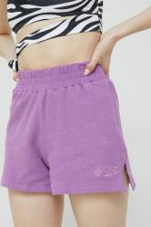 Billabong pantaloni scurti din bumbac culoarea violet, neted, high waist PPYX-SZD0CS_44X