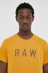 G-Star Raw tricou din bumbac culoarea galben, cu imprimeu PPYX-TSM1DI_11X