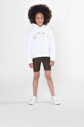 Michael Kors bluza copii culoarea alb, cu glugă, cu imprimeu PPYX-BLG07C_00X
