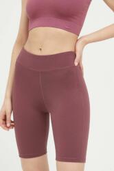 4F pantaloni scurti femei, culoarea violet, neted, high waist PPYX-SZD0U4_49X