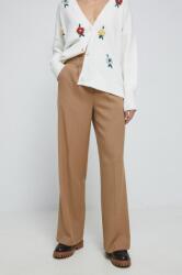Medicine pantaloni femei, culoarea bej, lat, medium waist ZPYX-SPD105_80X