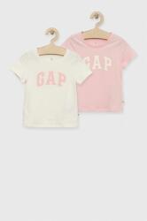 GAP tricou de bumbac pentru copii 2-pack culoarea roz PPYX-TSG0DN_03X