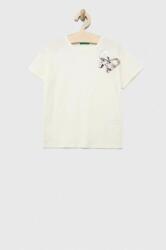 Benetton tricou de bumbac pentru copii culoarea bej PPYX-TSG07A_01X