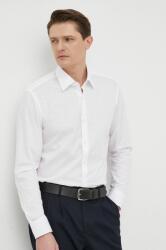 HUGO BOSS cămașă din bumbac bărbați, culoarea alb, cu guler clasic, regular 50473310 PPYX-KDM0LI_00X