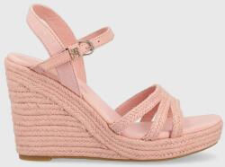 Tommy Hilfiger sandale ESSENTIAL WEDGE SANDAL femei, culoarea roz, toc pana, FW0FW07159 PPYX-OBD20E_03X