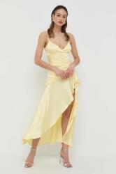 Bardot rochie culoarea galben, maxi, evazati PPYX-SUD1L3_11X