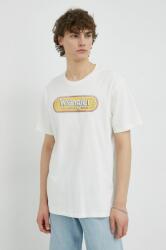 Wrangler tricou din bumbac culoarea alb, cu imprimeu PPYX-TSM1GW_00X