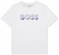 HUGO BOSS tricou de bumbac pentru copii culoarea alb, cu imprimeu PPYX-TSB0H1_00X