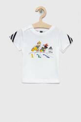 Adidas tricou de bumbac pentru copii x Disney culoarea alb, cu imprimeu PPYX-TSK006_00X