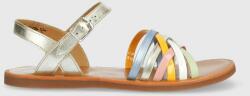 Pom D'api sandale din piele pentru copii culoarea argintiu PPYX-OBG19L_SLV