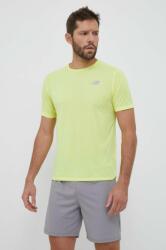 New Balance tricou de alergare Impact Run culoarea galben, neted PPYX-TSM1WP_11X