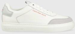 Calvin Klein Jeans sneakers din piele CASUAL CUPSOLE HIGH/LOW FREQ culoarea alb PPYX-OBM0AL_00B