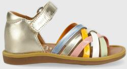 Pom D'api sandale din piele pentru copii culoarea auriu PPYX-OBG17N_10Y