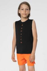 4F pantaloni scurti copii culoarea portocaliu, neted PPYX-SZK02T_22X