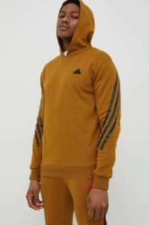 Adidas bluza barbati, culoarea maro, cu glugă, cu imprimeu PPYX-BLM0RI_88X