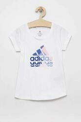 Adidas tricou de bumbac pentru copii culoarea alb PPYX-TSG00G_00X