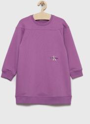 Calvin Klein Jeans rochie fete culoarea violet, mini, drept PPYX-SUG005_40X