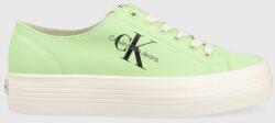 Calvin Klein Jeans tenisi VULC FLATFORM ESSENTIAL MONO femei, culoarea verde, YW0YW01030 PPYX-OBD0CN_07X (YW0YW01030)