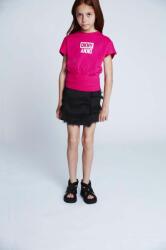 DKNY tricou de bumbac pentru copii culoarea roz PPYX-BDG035_42X