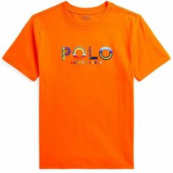 Ralph Lauren tricou de bumbac pentru copii culoarea portocaliu, cu imprimeu PPYX-TSB0B1_22X