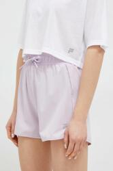 Fila pantaloni scurți de antrenament Rende culoarea violet, neted, high waist PPYX-SZD0AD_45X (FAW0376)