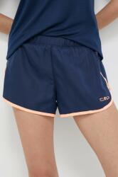 CMP pantaloni scurti sport Unlimitech femei, culoarea albastru marin, cu imprimeu, medium waist PPYX-SZD0TR_59X