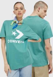 Converse tricou din bumbac culoarea turcoaz, cu imprimeu PPYX-TSU012_65X
