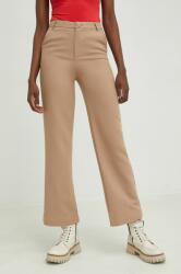 Answear Lab pantaloni femei, culoarea bej, evazati, high waist BBYX-SPD02J_80X