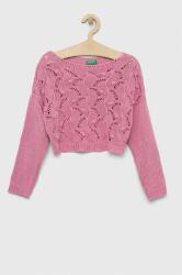 Benetton pulover copii culoarea roz, light PPYX-SWG011_30X