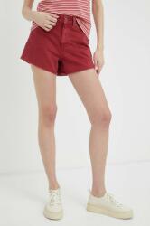 Levi's pantaloni scurti jeans femei, culoarea rosu, neted, high waist PPYX-SZD0D7_33X