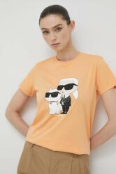 Karl Lagerfeld tricou din bumbac culoarea portocaliu PPYX-TSD0CU_22X