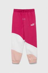 PUMA pantaloni de trening pentru copii PUMA POWER Cat High Waist Pants TR G culoarea roz, modelator PPYX-SPG00R_43X