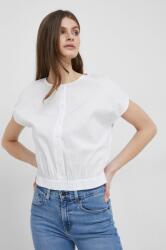 DKNY bluza femei, culoarea alb, neted PPYX-BDD070_00X