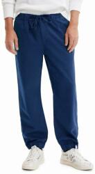 Desigual pantaloni de bumbac culoarea albastru marin PPYX-SPM0MC_59X