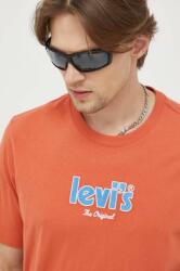 Levi's tricou din bumbac culoarea portocaliu, cu imprimeu PPYX-TSM11R_22X