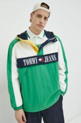 Tommy Jeans geaca barbati, culoarea verde, de tranzitie, oversize PPYX-KUM0GW_76A