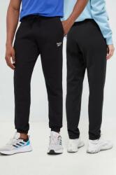 Reebok Classic pantaloni de trening din bumbac culoarea negru, uni HS5788-BLACK PPYX-SPU005_99X