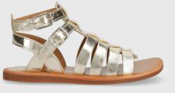 Pom D'api sandale din piele pentru copii culoarea argintiu PPYX-OBG193_SLV