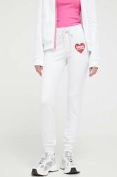Love Moschino pantaloni de trening culoarea alb, cu imprimeu PPYX-SPD04Y_00X
